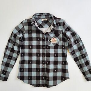NWT Magellan Outdoors Shiner Bock Flannel Shirt Men's Small Blue Buffalo Plaid